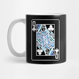 Queen of Clubs Pixel Art Bright Negative Mode Mug